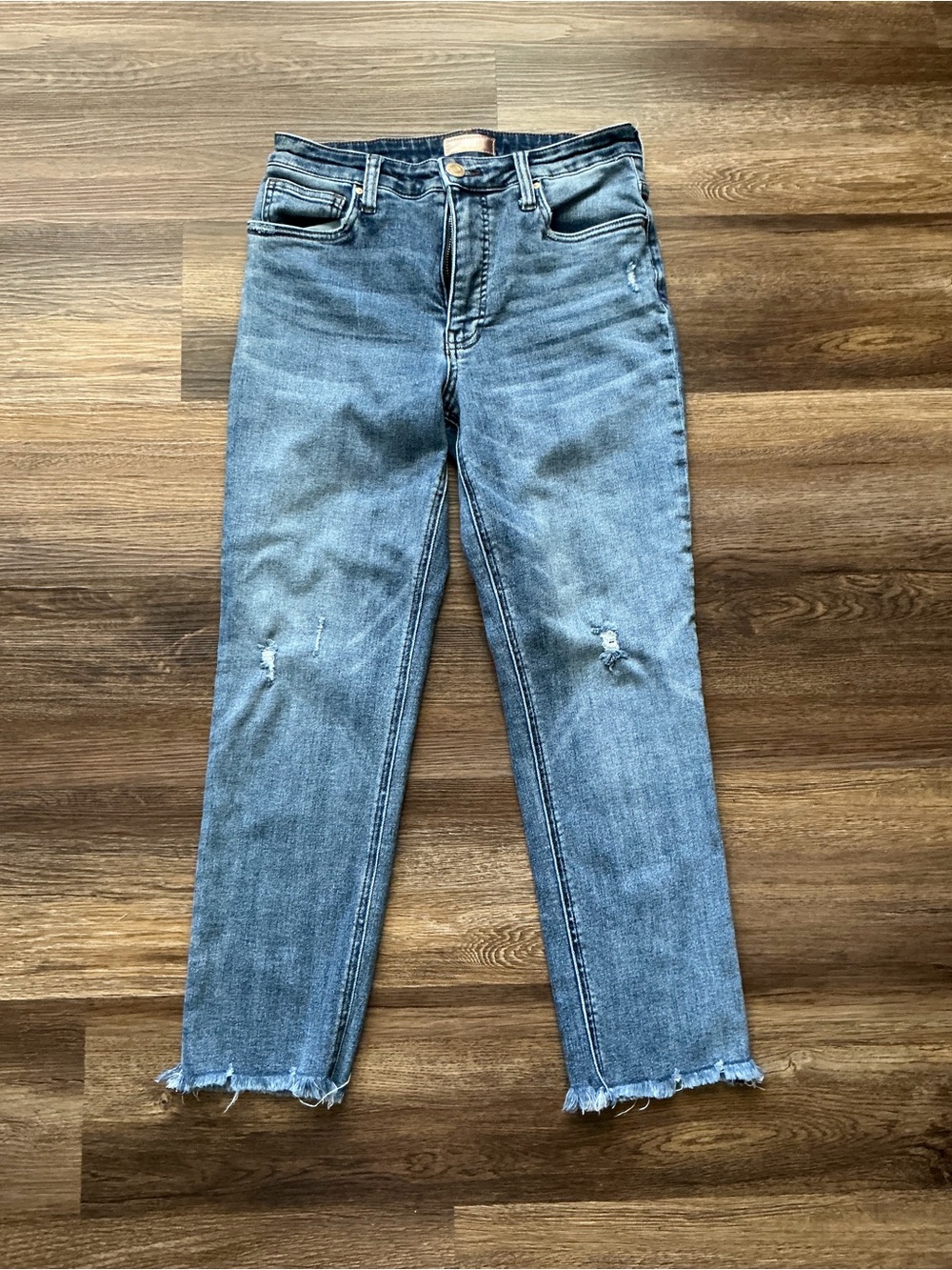 Kut from the Kloth Light Blue Ankle Crop Distressed Jeans